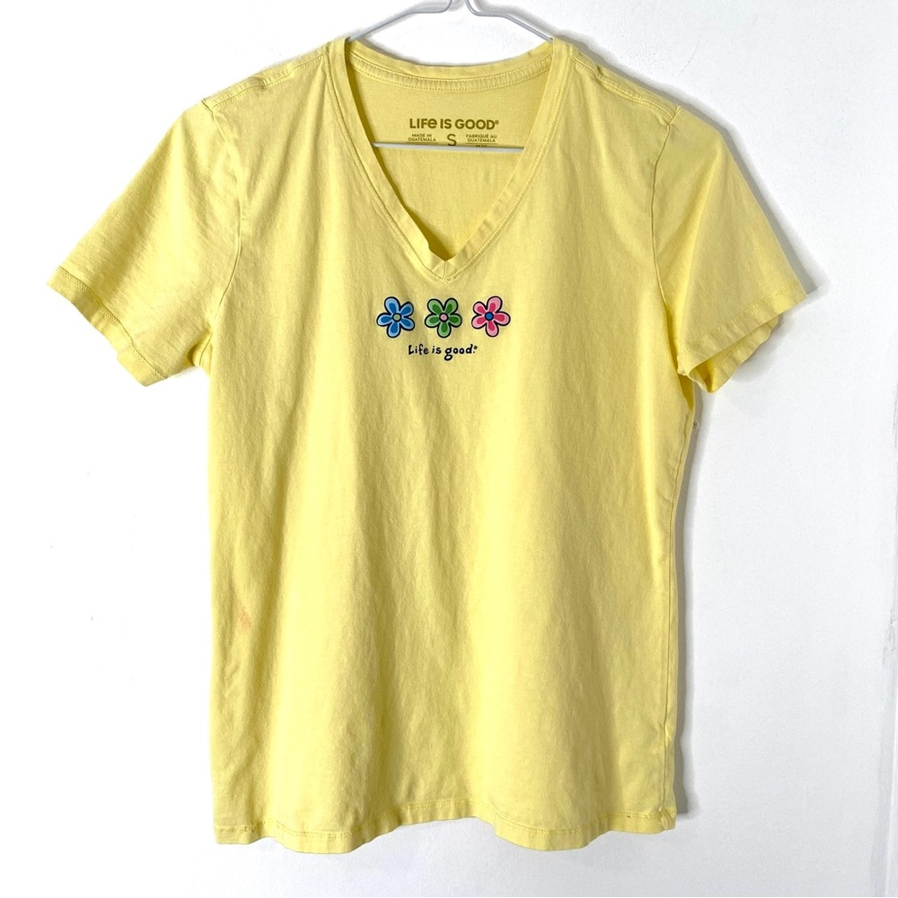 Life Is Good Yellow Short Sleeve Tee